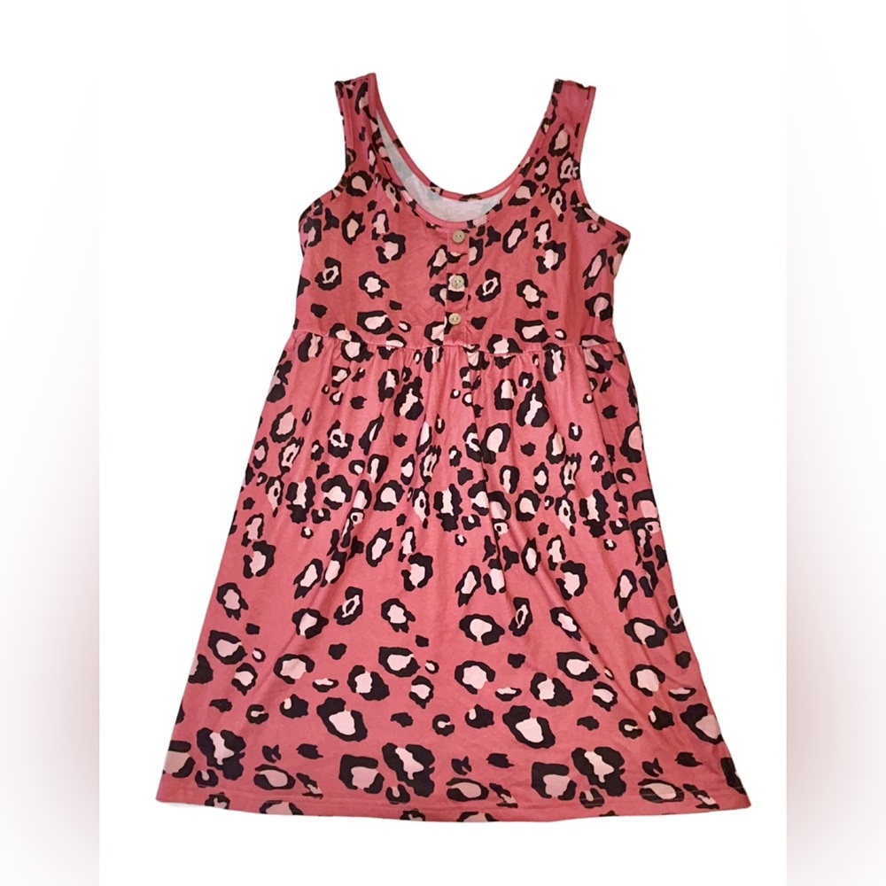SHEIN Coral Animal Print Sleeveless Dress